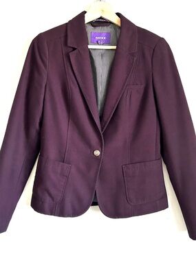 🔥2/20$🔥 Mexx Deep Plum Single-Button Tailored Blazer, Size 4